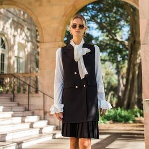 Aleeza Paris long black vest